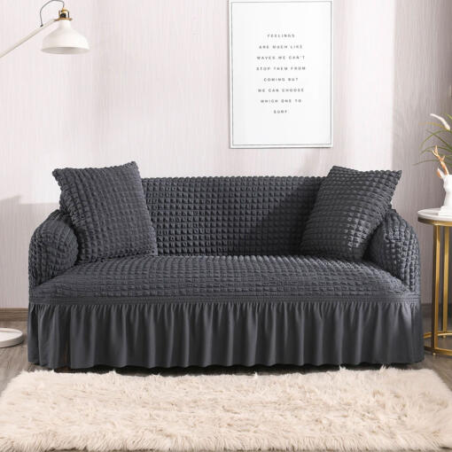 ruffled sofa cover bubble grey rsf-grey