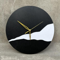 black stone wall clock