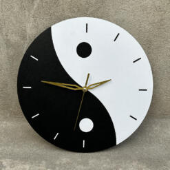 zen black white wall clock
